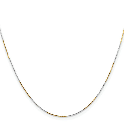Brass/White Chisel Two-Tone Brass 0.85mm 24 Inch Fancy Chain Necklace