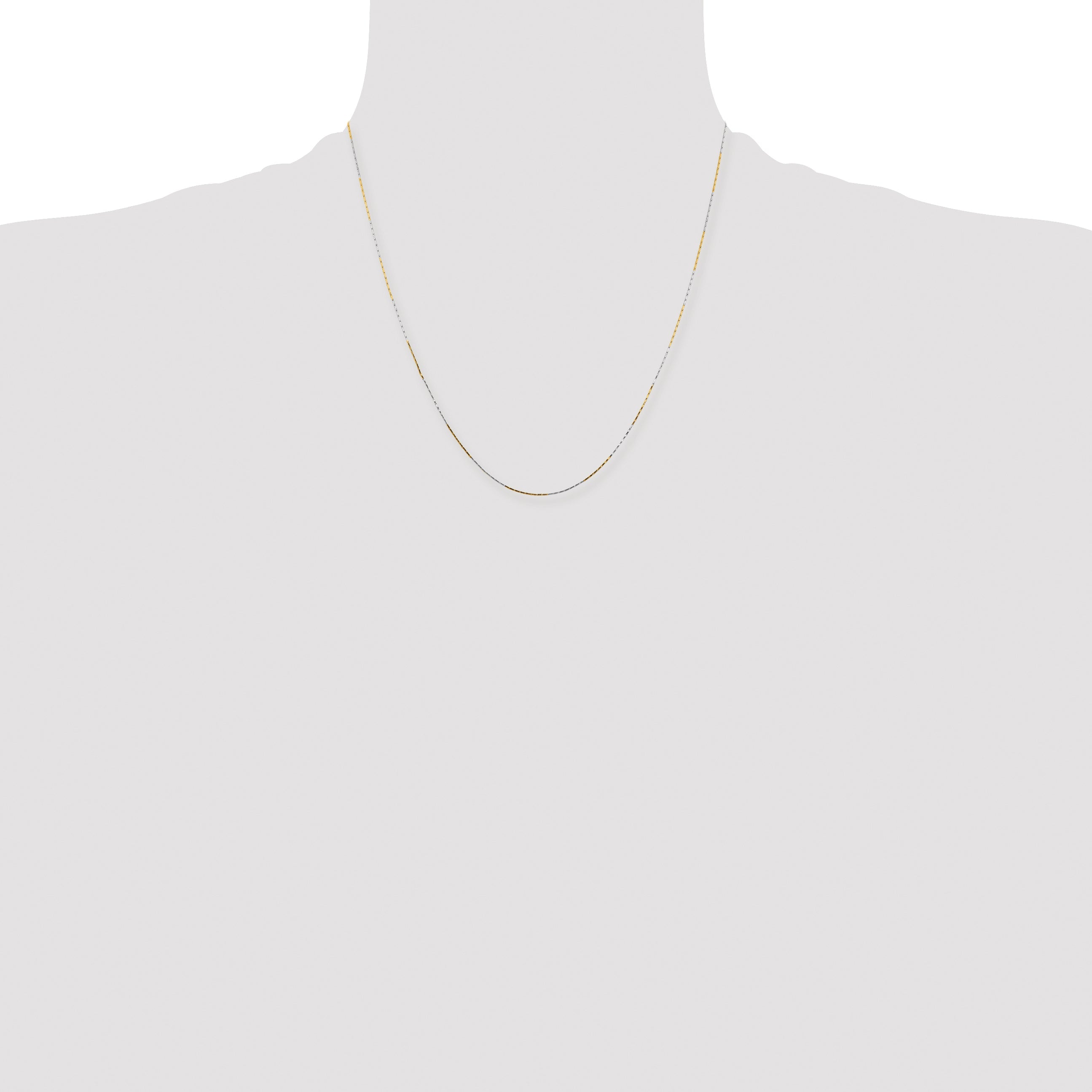 Brass/White Chisel Two-Tone Brass 0.85mm 20 Inch Fancy Chain Necklace