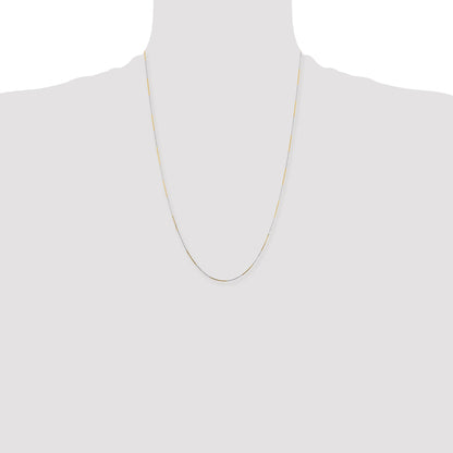 Brass/White Chisel Two-Tone Brass 0.85mm 24 Inch Fancy Chain Necklace