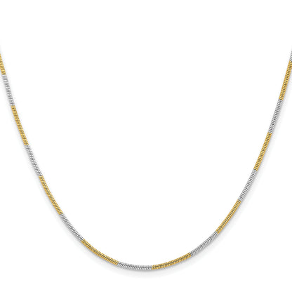 Brass/White Chisel Two-Tone Brass 1.00mm 20 Inch Snake Chain