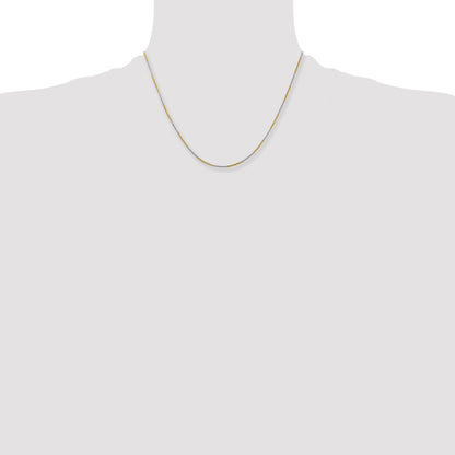 Brass/White Chisel Two-Tone Brass 1.00mm 18 Inch Snake Chain