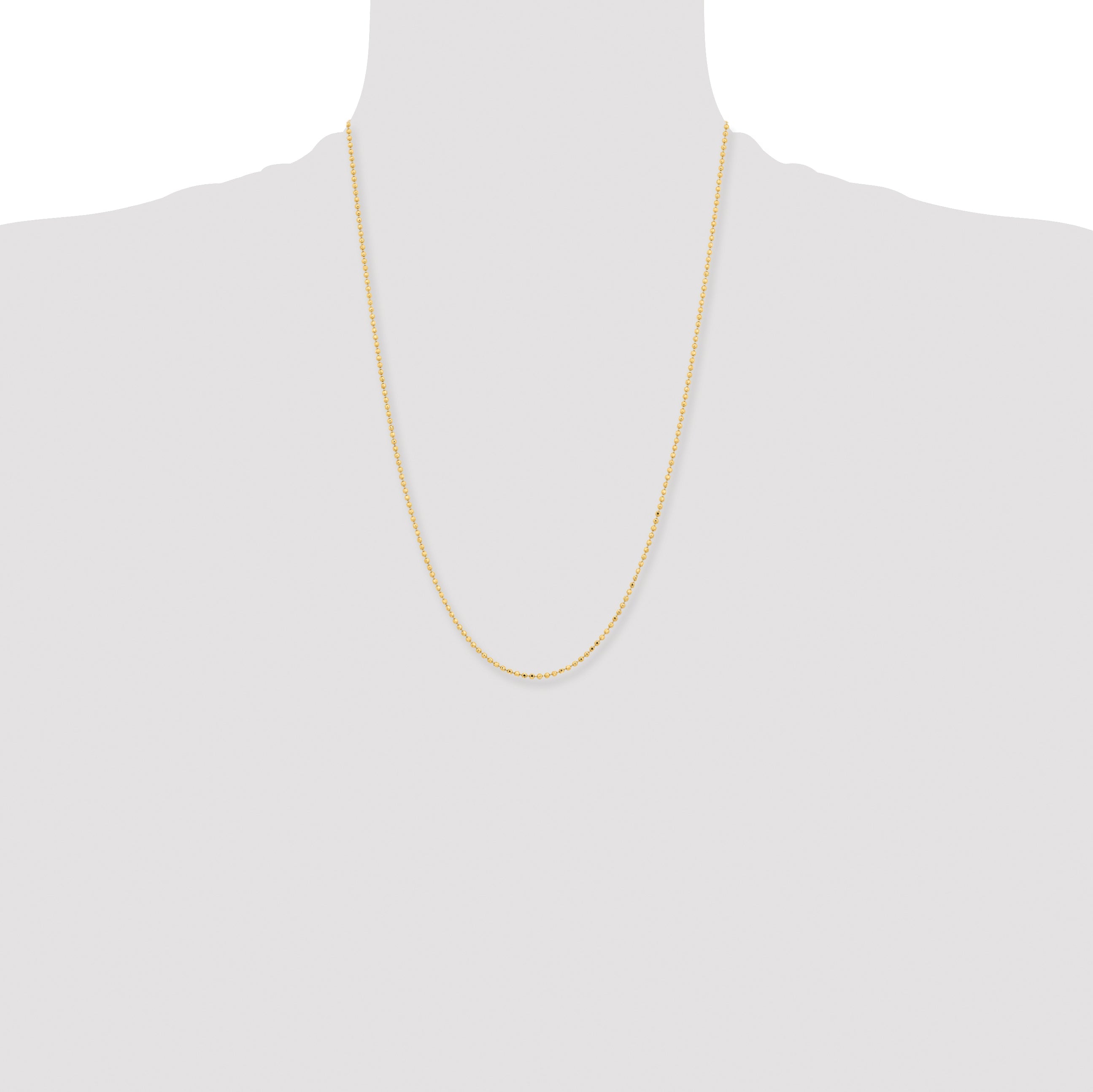 Brass/White Chisel Gold-Tone Brass 2.00mm Plated 24 Inch Ball Chain Necklace