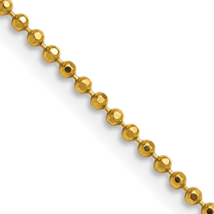 Brass/White Chisel Gold-Tone Brass 2.00mm Plated 16 Inch Ball Chain Necklace