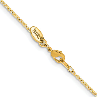 Brass/White Chisel Gold-Tone Brass 1.70mm Plated 18 Inch Rolo Chain Necklace
