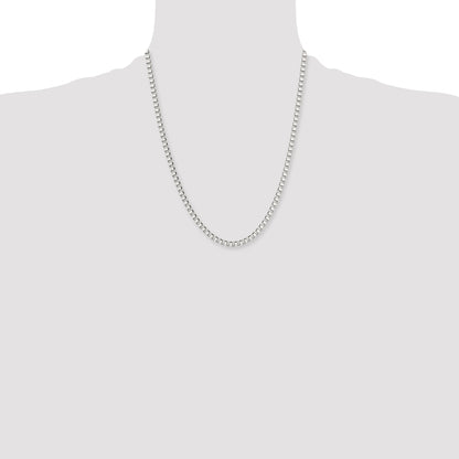 Stainless Steel Chisel Polished 4mm 22 Inch Box Chain Necklace