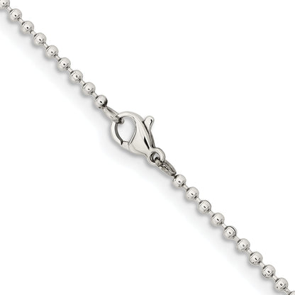 Stainless Steel Chisel Polished 2mm 18 Inch Ball Chain Necklace
