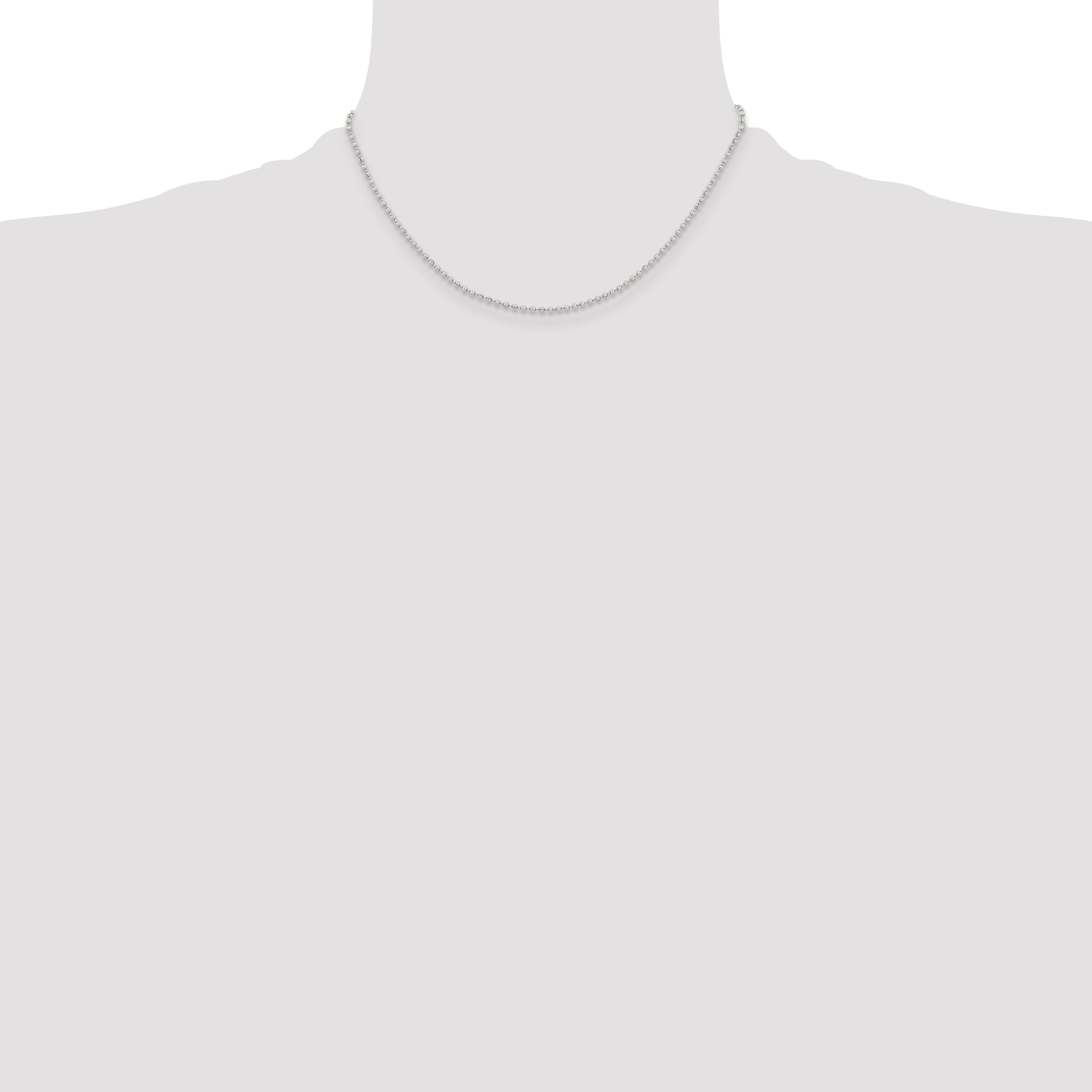 Stainless Steel Chisel Polished 2mm 16 Inch Ball Chain Necklace