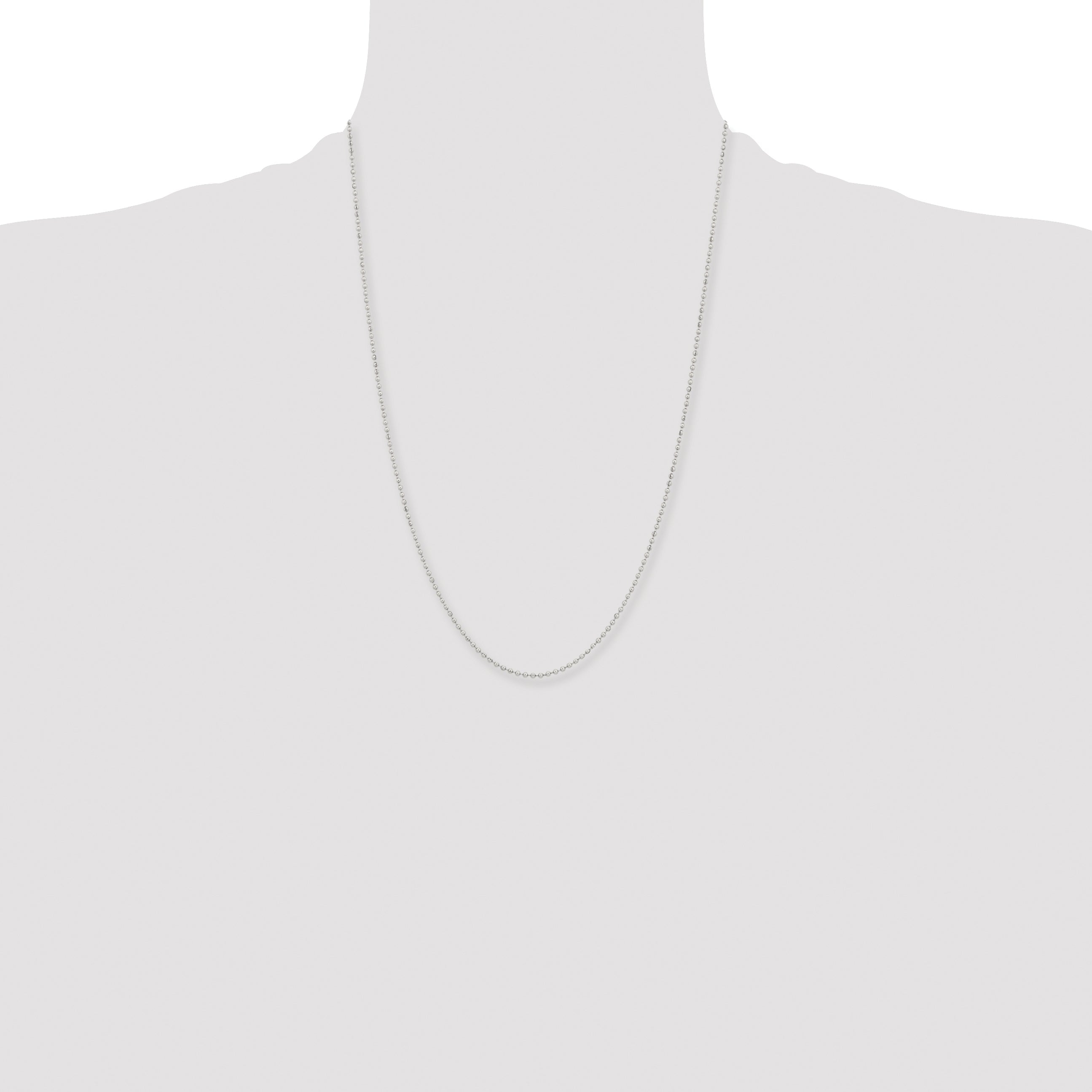 Stainless Steel Chisel Polished 2mm 24 Inch Ball Chain Necklace