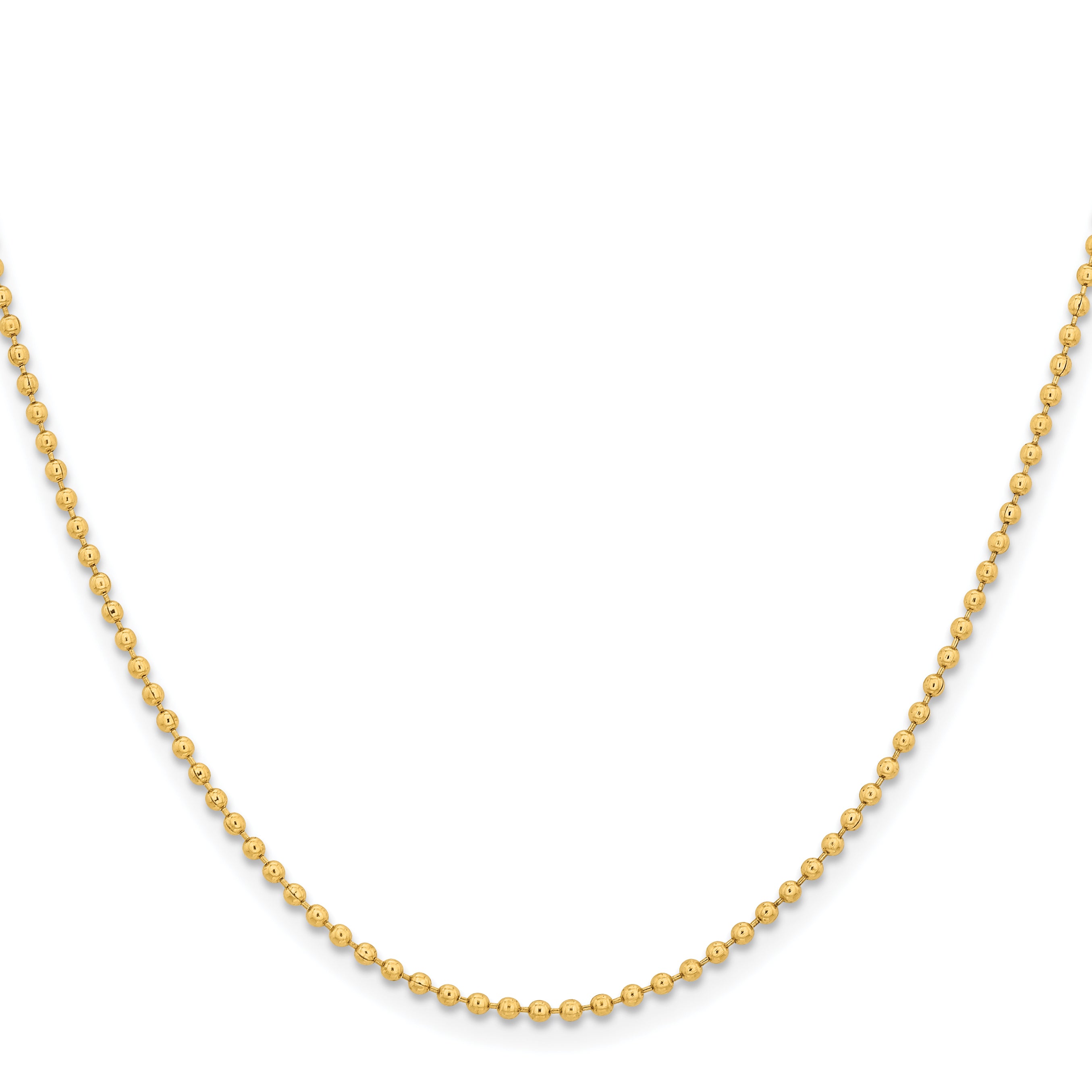 Stainless Steel Chisel Polished Yellow Ip-Plated 2mm 20 Inch Ball Chain Necklace