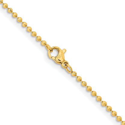 Stainless Steel Chisel Polished Yellow Ip-Plated 2mm 24 Inch Ball Chain Necklace