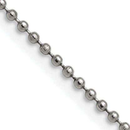 Stainless Steel Chisel Polished 2mm 30 Inch Ball Chain Necklace
