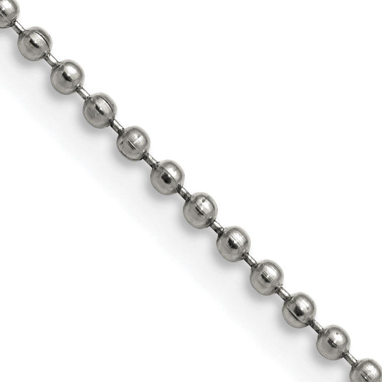 Stainless Steel Chisel Polished 2mm 24 Inch Ball Chain Necklace