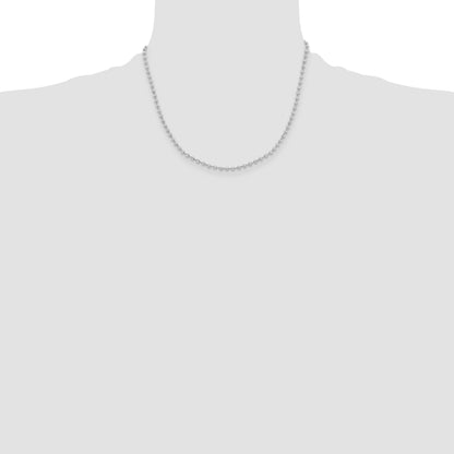 Stainless Steel Chisel Polished 3mm 18 Inch Ball Chain Necklace