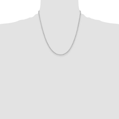 Stainless Steel Chisel Polished 3mm 20 Inch Ball Chain Necklace