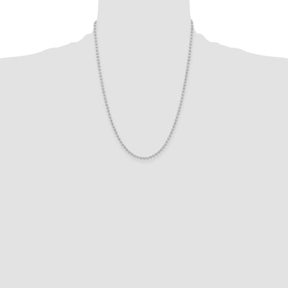 Stainless Steel Chisel Polished 3mm 22 Inch Ball Chain Necklace