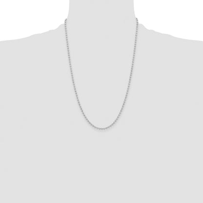 Stainless Steel Chisel Polished 3mm 24 Inch Ball Chain Necklace