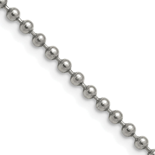 Stainless Steel Chisel Polished 3mm 18 Inch Ball Chain Necklace