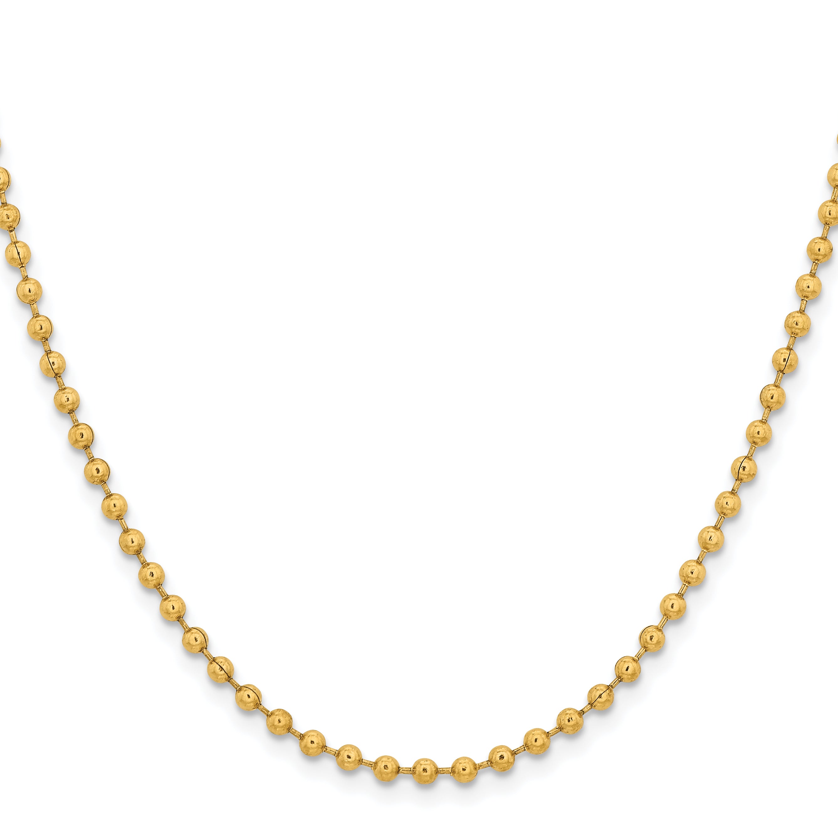 Stainless Steel Chisel Polished Yellow Ip-Plated 3mm 22 Inch Ball Chain Necklace
