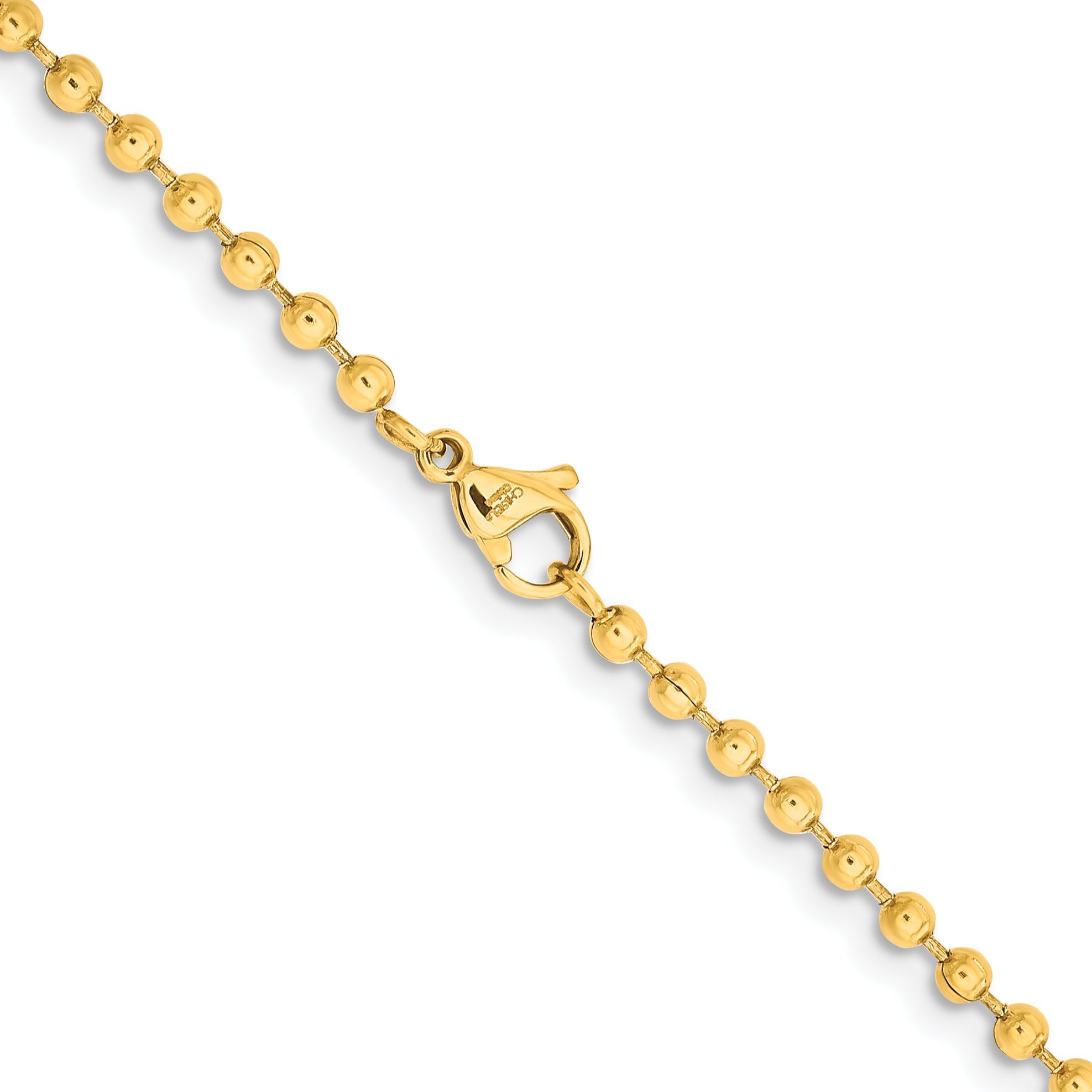 Stainless Steel Chisel Polished Yellow Ip-Plated 3mm 24 Inch Ball Chain Necklace