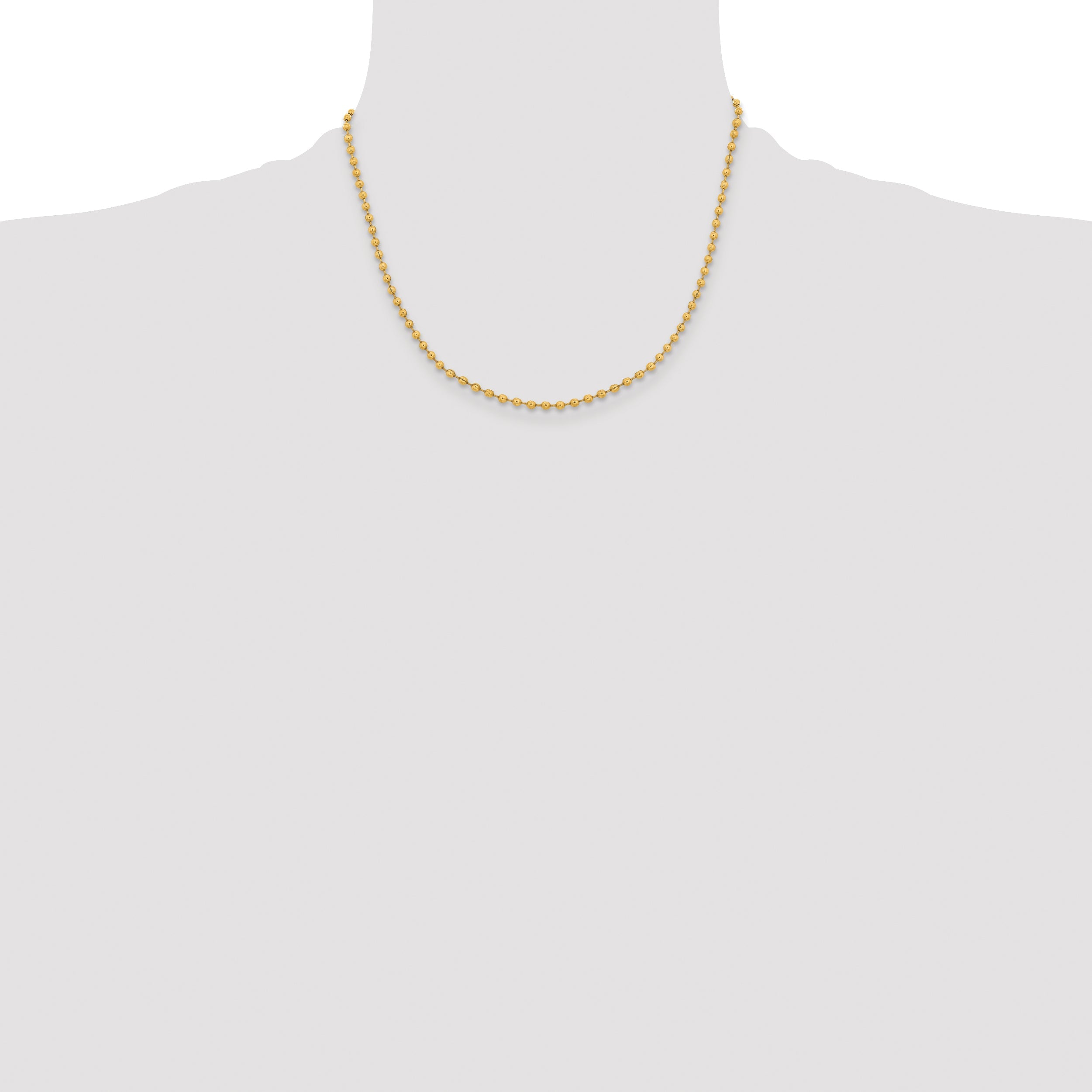 Stainless Steel Chisel Polished Yellow Ip-Plated 3mm 18 Inch Ball Chain Necklace