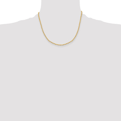 Stainless Steel Chisel Polished Yellow Ip-Plated 3mm 18 Inch Ball Chain Necklace