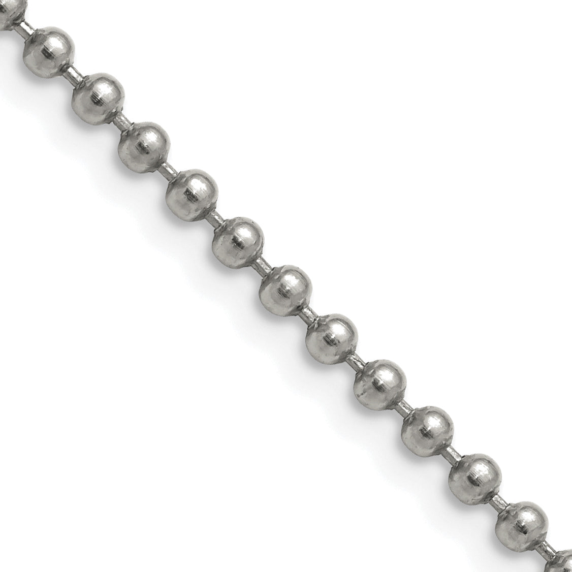 Stainless Steel Chisel Polished 3mm 24 Inch Ball Chain Necklace