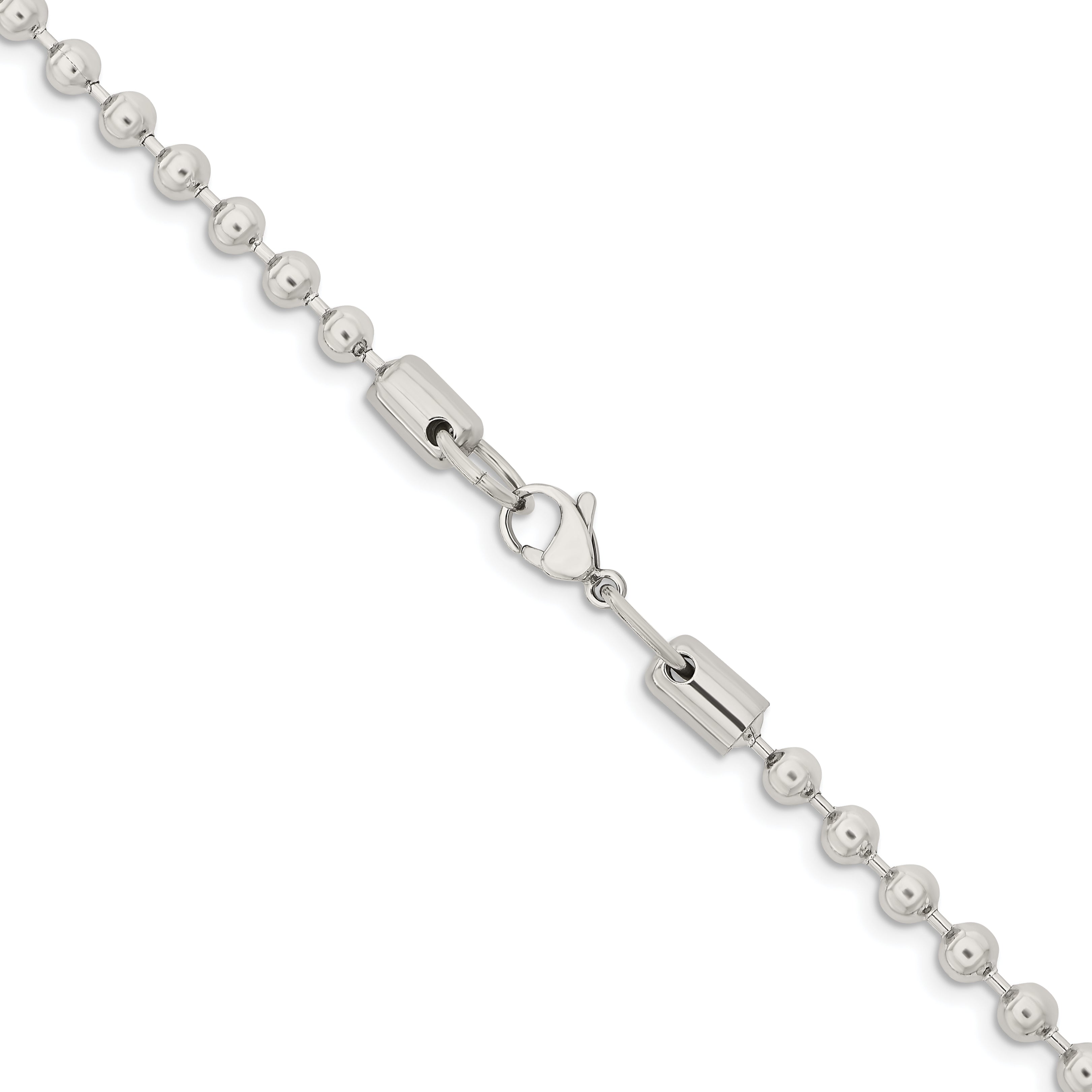 Stainless Steel Chisel Polished 5mm 22 Inch Ball Chain Necklace