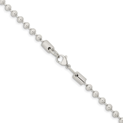 Stainless Steel Chisel Polished 5mm 22 Inch Ball Chain Necklace