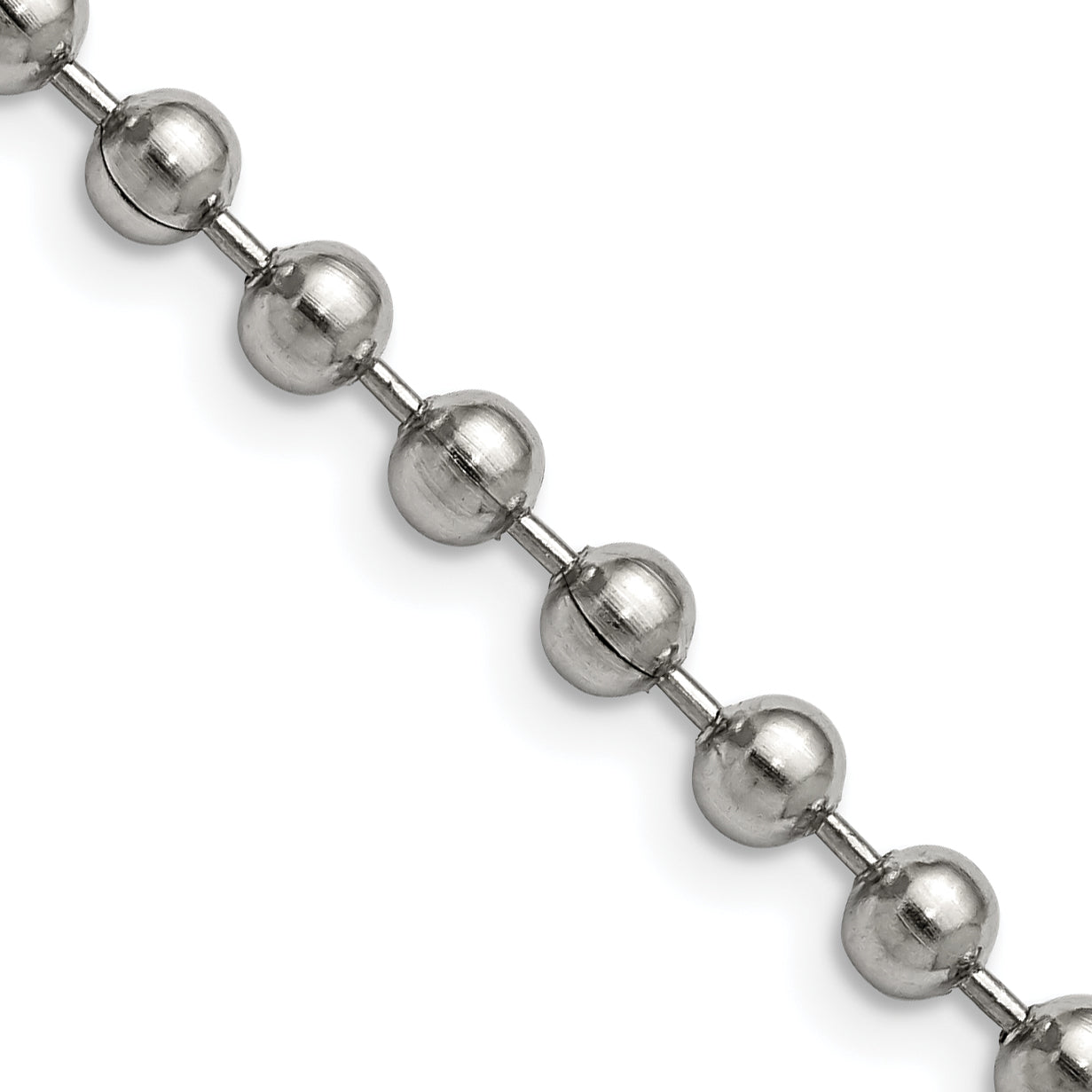 Stainless Steel Chisel Polished 5mm 20 Inch Ball Chain Necklace