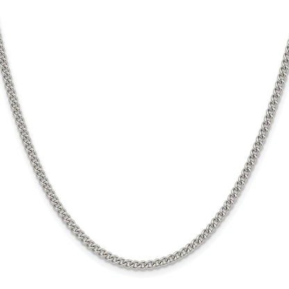 Stainless Steel Chisel Polished 3mm 18 Inch Curb Chain Necklace
