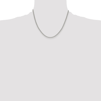 Stainless Steel Chisel Polished 3mm 18 Inch Curb Chain Necklace