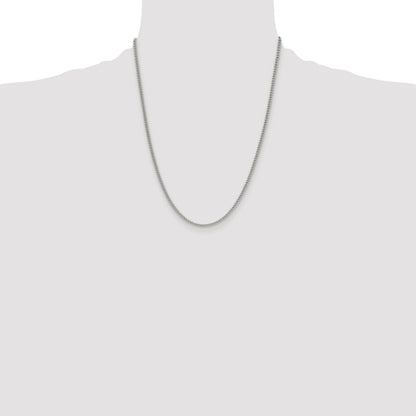 Stainless Steel Chisel Polished 3mm 22 Inch Curb Chain Necklace