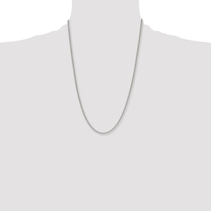 Stainless Steel Chisel Polished 3mm 24 Inch Curb Chain Necklace