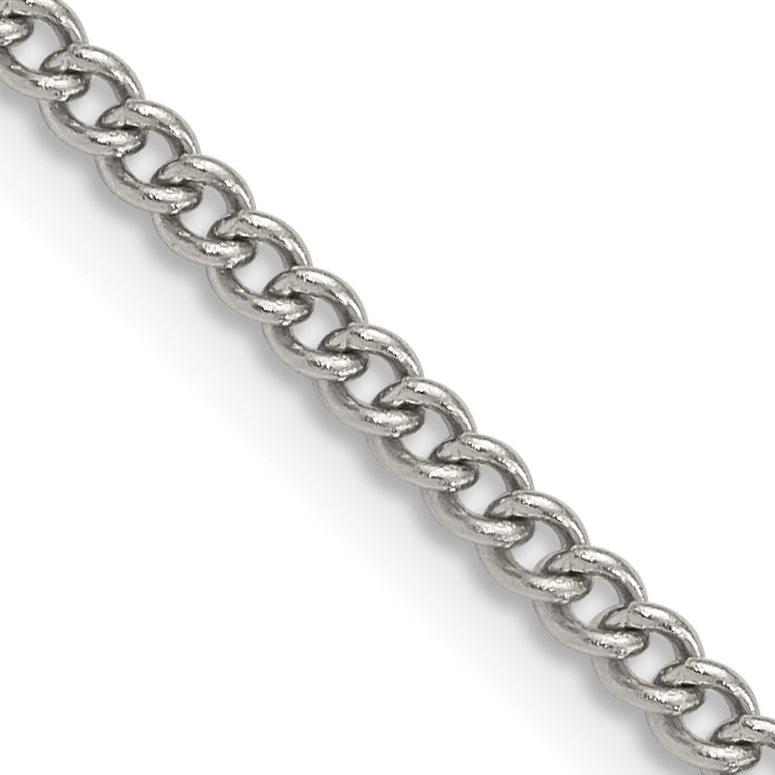 Stainless Steel Chisel Polished 3mm 22 Inch Curb Chain Necklace