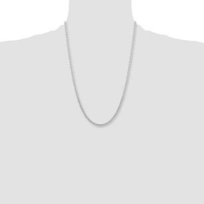 Stainless Steel Chisel Polished 4mm 24 Inch Curb Chain Necklace