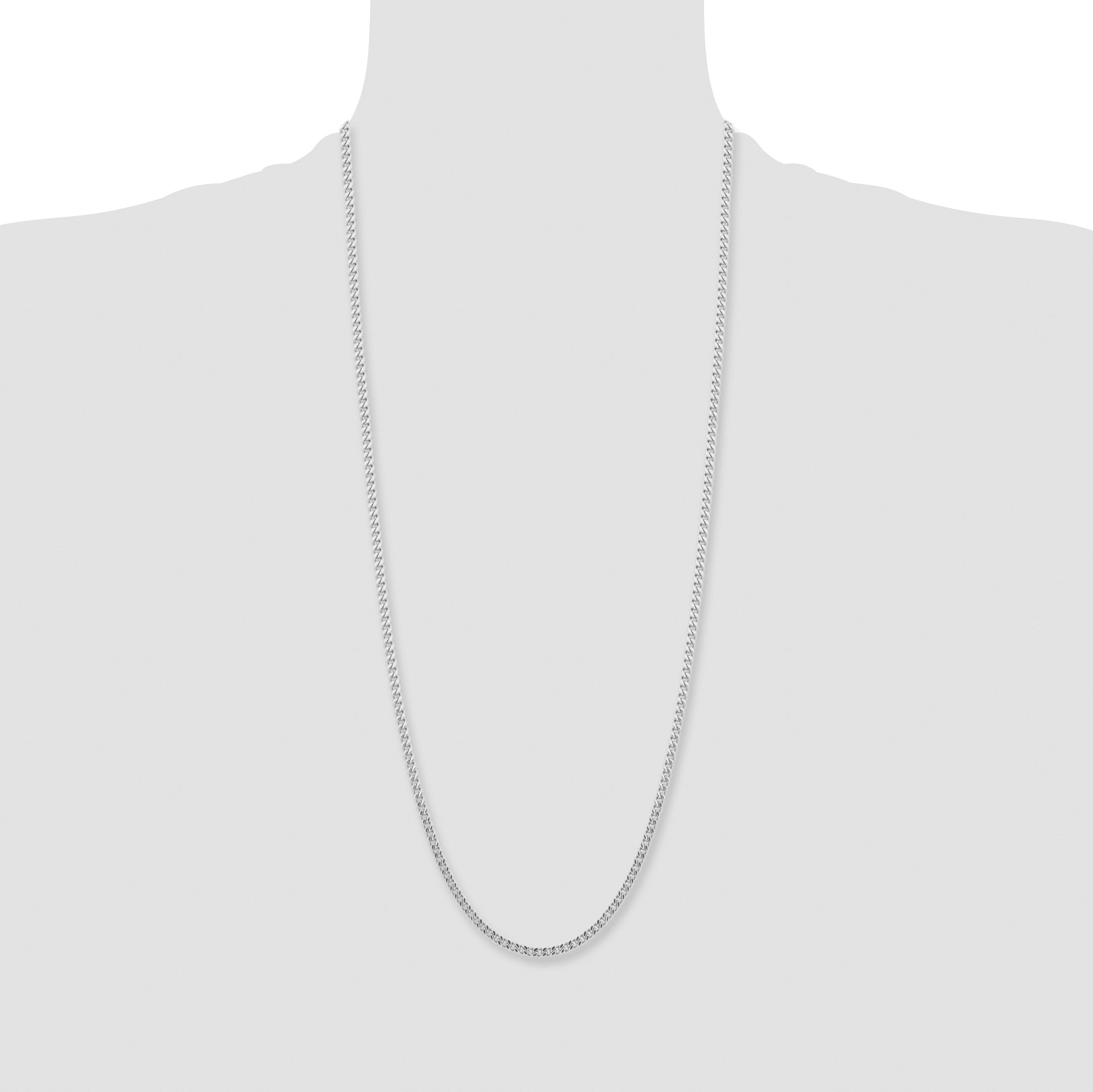 Stainless Steel Chisel Polished 4mm 30 Inch Curb Chain Necklace