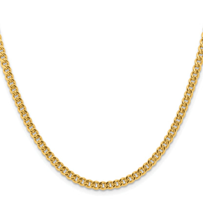 Stainless Steel Chisel Polished Yellow Ip-Plated 4mm 22 Inch Curb Chain Necklace