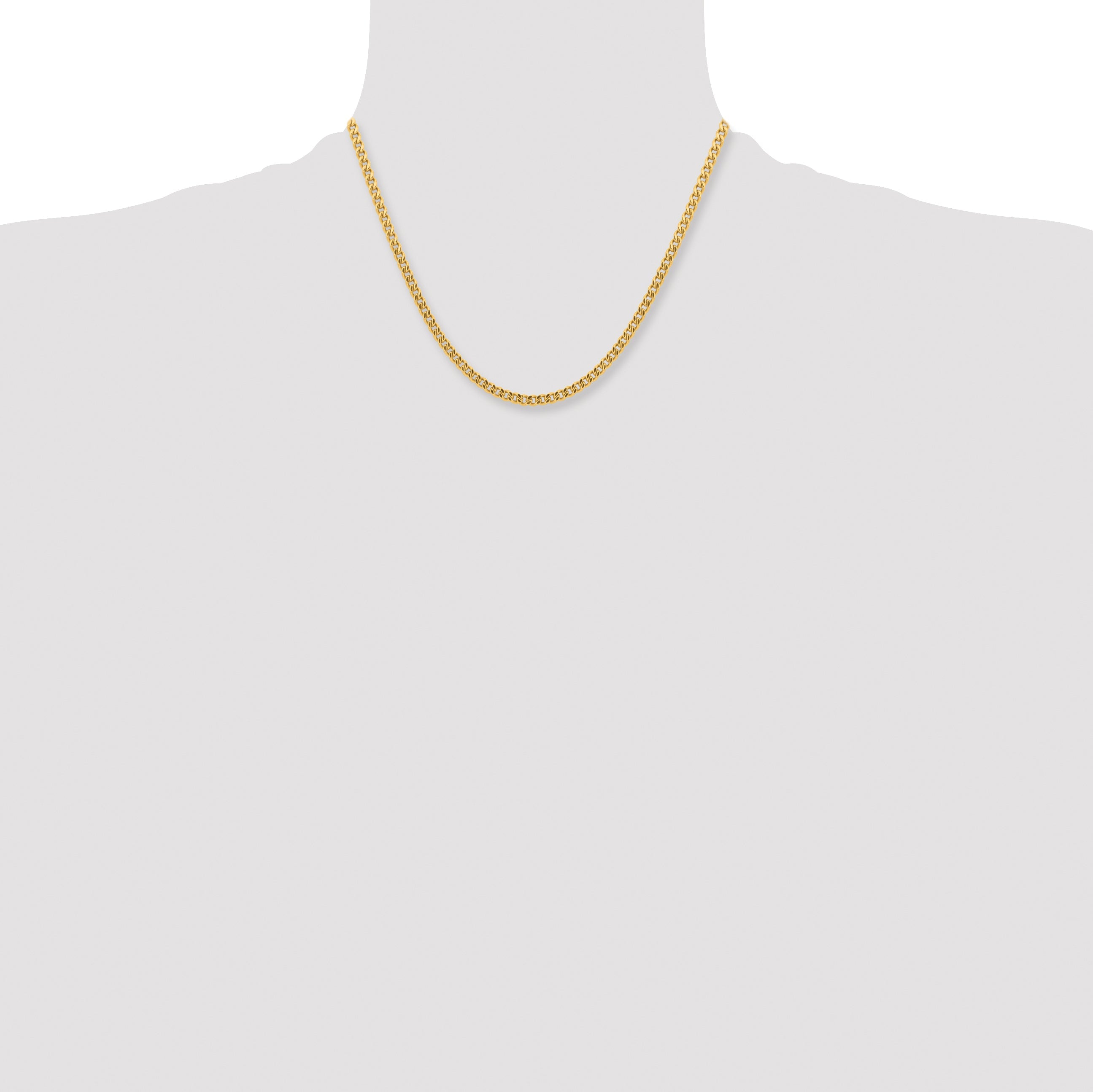 Stainless Steel Chisel Polished Yellow Ip-Plated 4mm 18 Inch Curb Chain Necklace