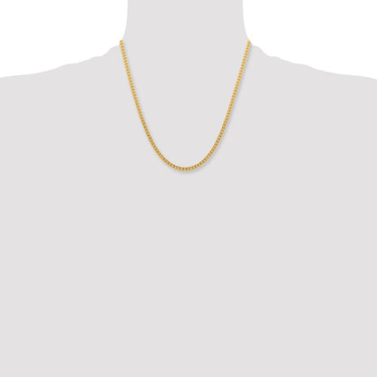 Stainless Steel Chisel Polished Yellow Ip-Plated 4mm 20 Inch Curb Chain Necklace