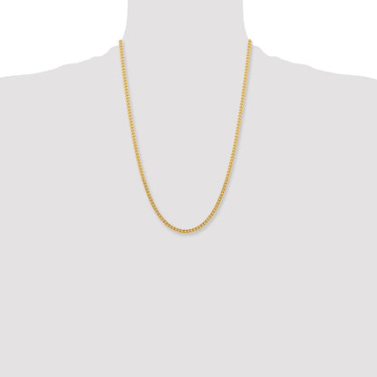 Stainless Steel Chisel Polished Yellow Ip-Plated 4mm 24 Inch Curb Chain Necklace