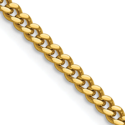 Stainless Steel Chisel Polished Yellow Ip-Plated 4mm 18 Inch Curb Chain Necklace