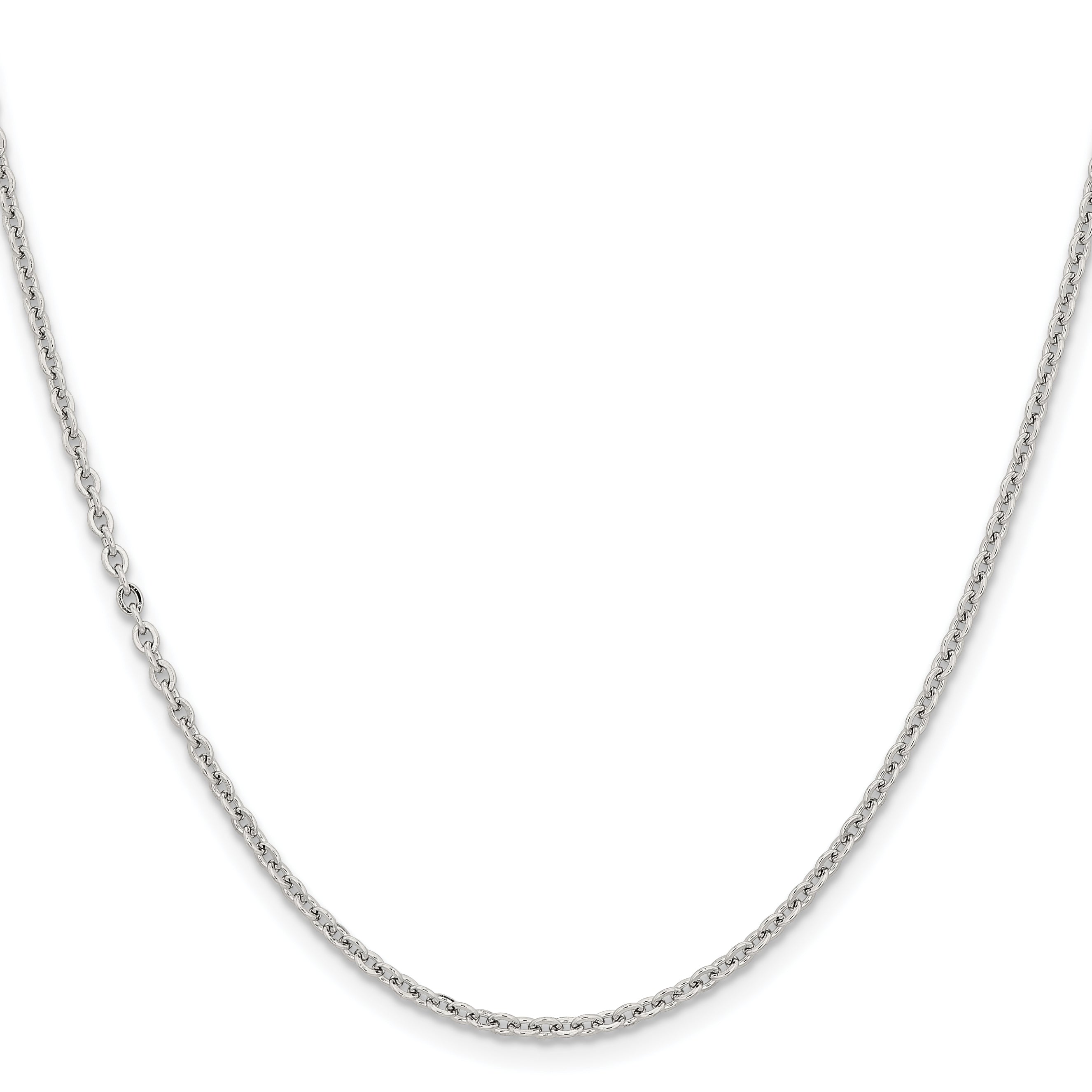 Stainless Steel Chisel Polished 2.3mm 16 Inch Cable Chain Necklace