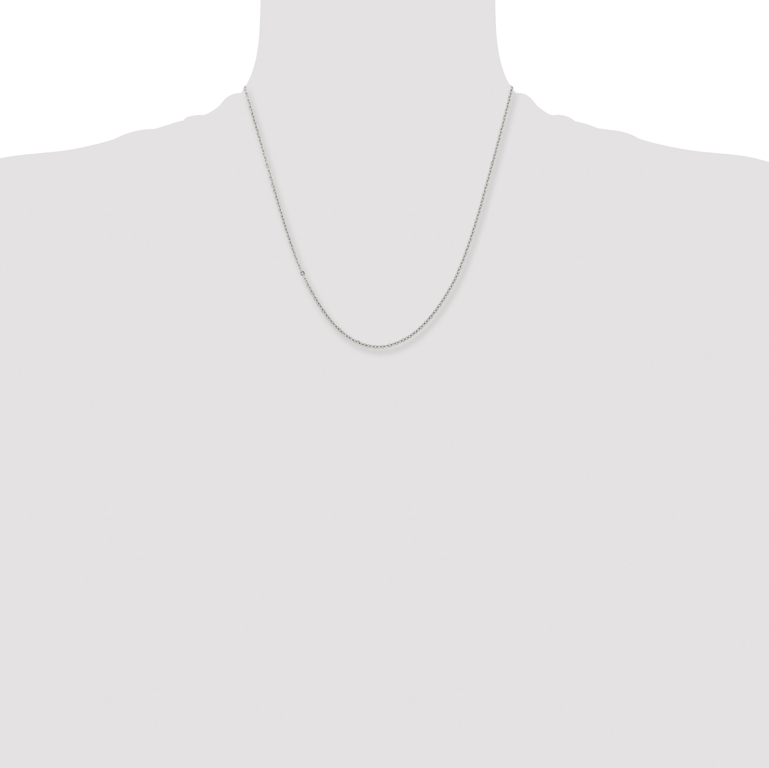 Stainless Steel Chisel Polished 2.3mm 20 Inch Cable Chain Necklace