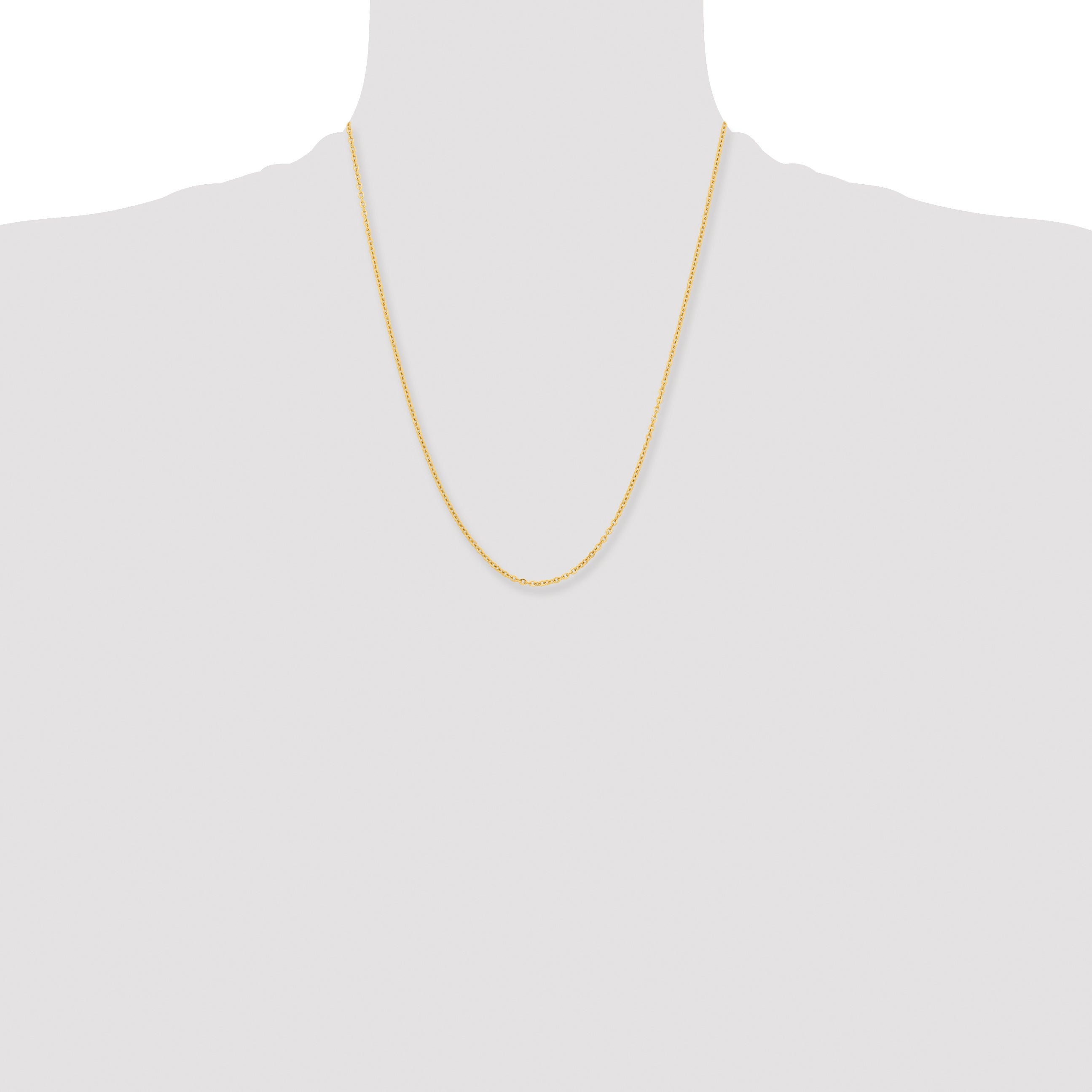 Stainless Steel Chisel Polished Yellow Ip-Plated 2.3mm 22 Inch Cable Chain Necklace