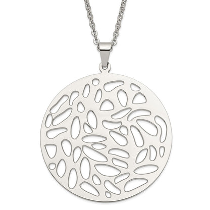 Stainless Steel Fancy Cutout Pendant Necklace