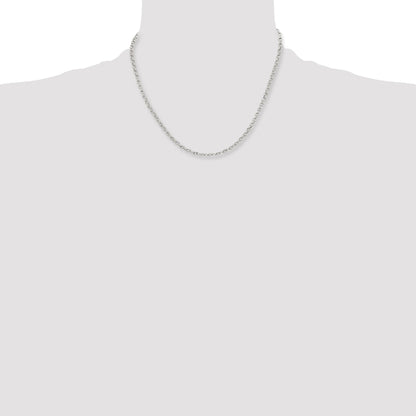 Stainless Steel Chisel Polished 3.2mm 18 Inch Cable Chain Necklace