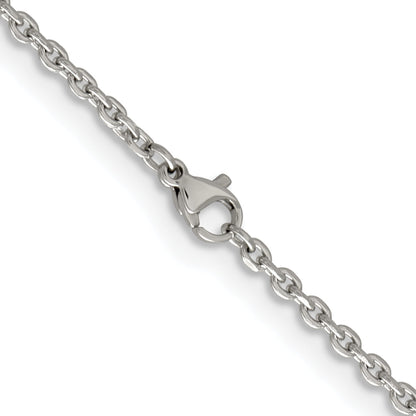 Stainless Steel Chisel Polished 2.7mm 22 Inch Cable Chain Necklace