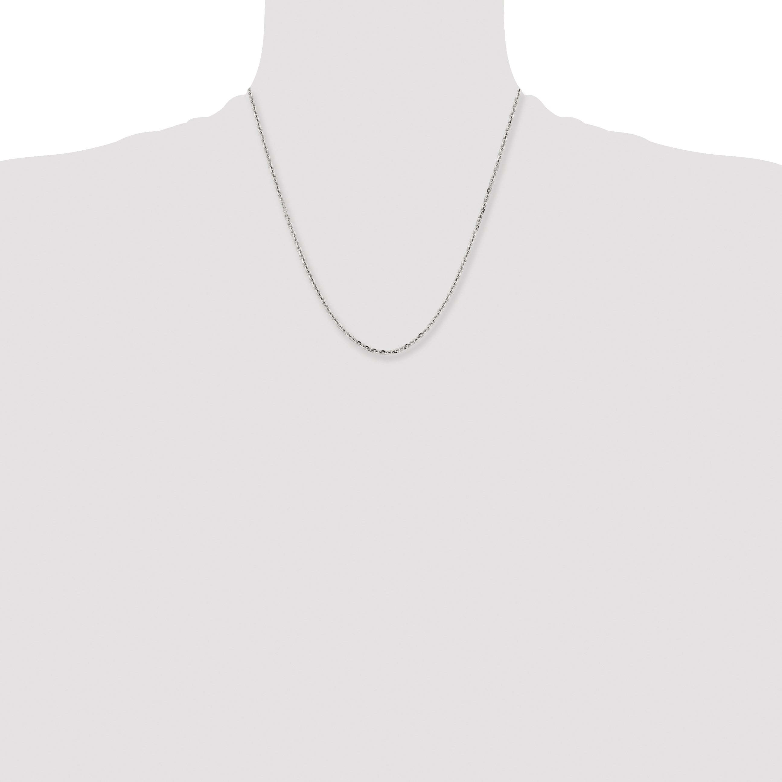 Stainless Steel Chisel Polished 2.7mm 20 Inch Cable Chain Necklace