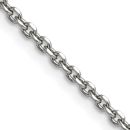 Stainless Steel Chisel Polished 2.7mm 22 Inch Cable Chain Necklace
