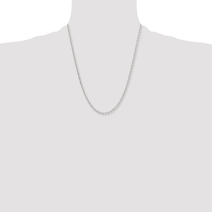 Stainless Steel Chisel Polished 3.4mm 22 Inch Cable Chain Necklace